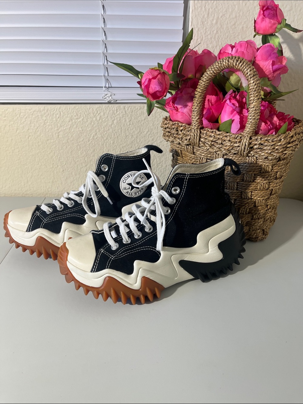 Converse Run Star Motion Black and White High-Top Sneakers